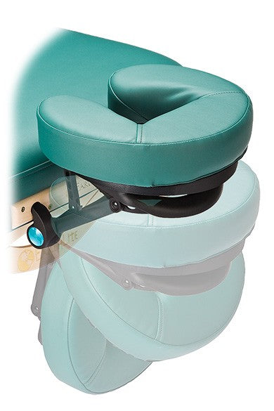 Close-up of adjustable face cradle on EarthLite SPIRIT Portable Massage Table.