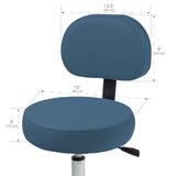 EarthLite Pneumatic Rolling Stool with Back Support