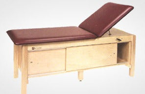 Armedica AM-618 Treatment Table - Full Cabinet with Adjustable Backrest - Maple Hardwood