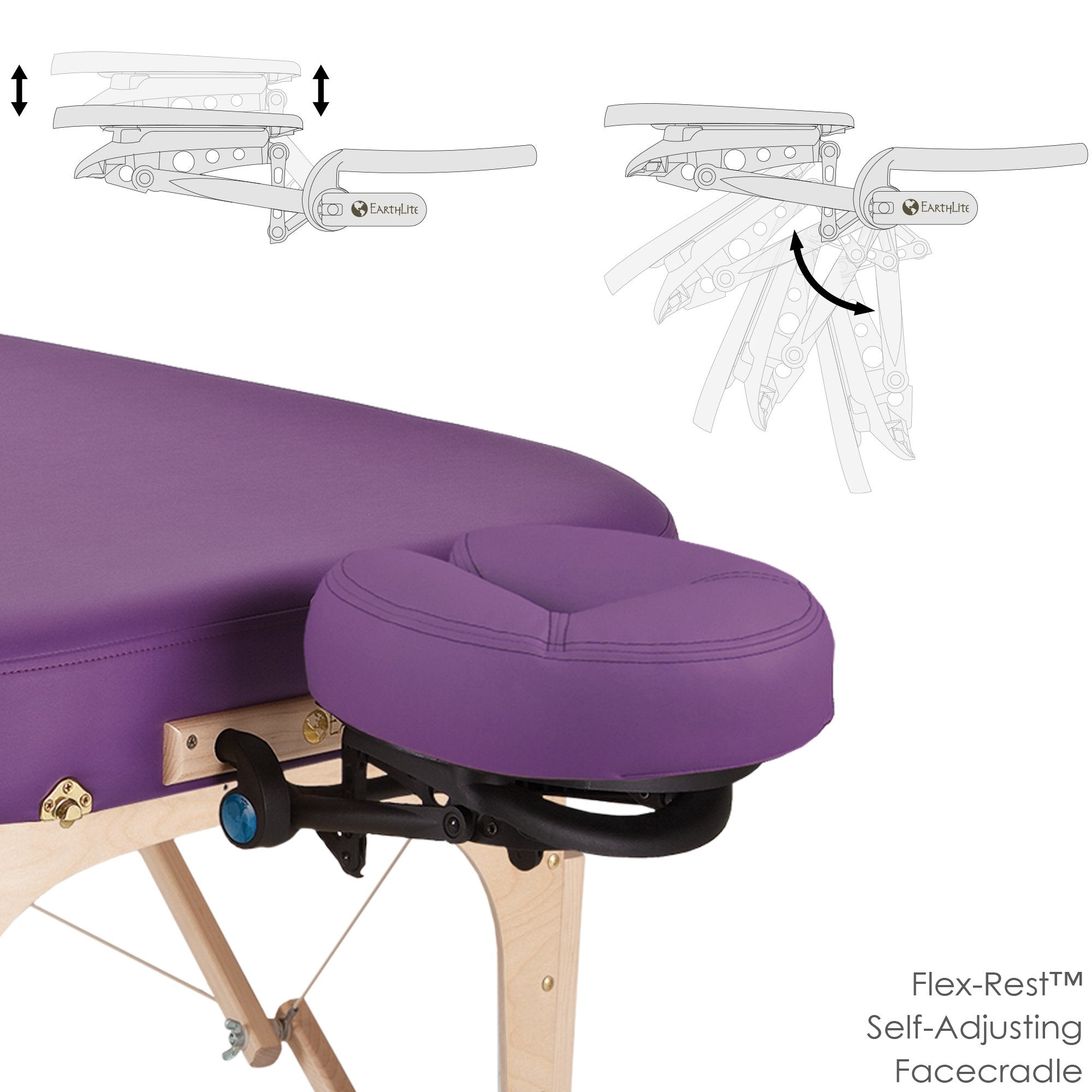 EarthLite INFINITY Portable Massage Table Package with pro-plush cushioning and face cradle.