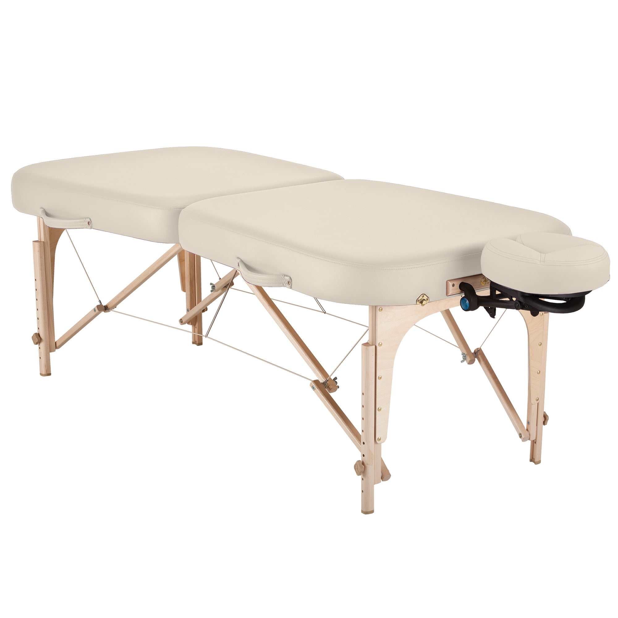 EarthLite INFINITY Portable Massage Table with Pro-Plush cushioning and adjustable face cradle.