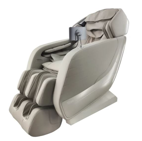 Titan JUPITER LE Premium Beige Massage Chair with L-Track, foot/arm rests, and control panel.