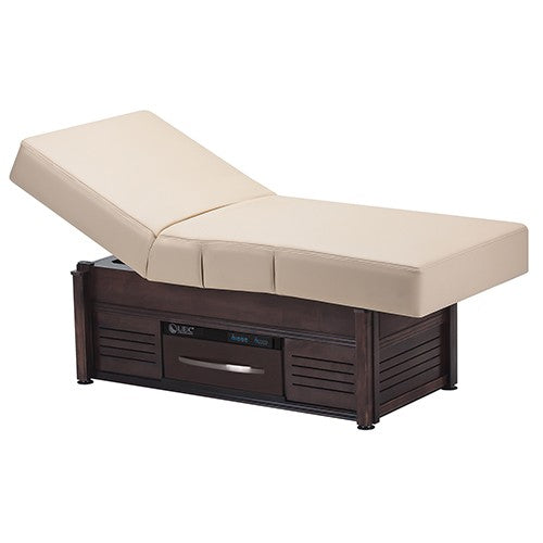 Living Earth Crafts PRO SALON Kensington +Studio electric lift table, beige, with storage drawer.