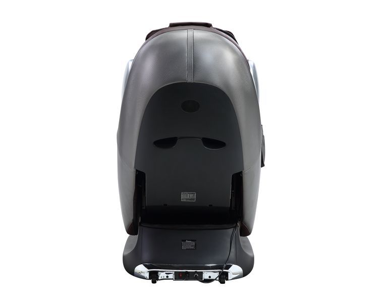 Rear view of ACME Furniture Pacari Massage Chair in black PU with power cord and control panel.