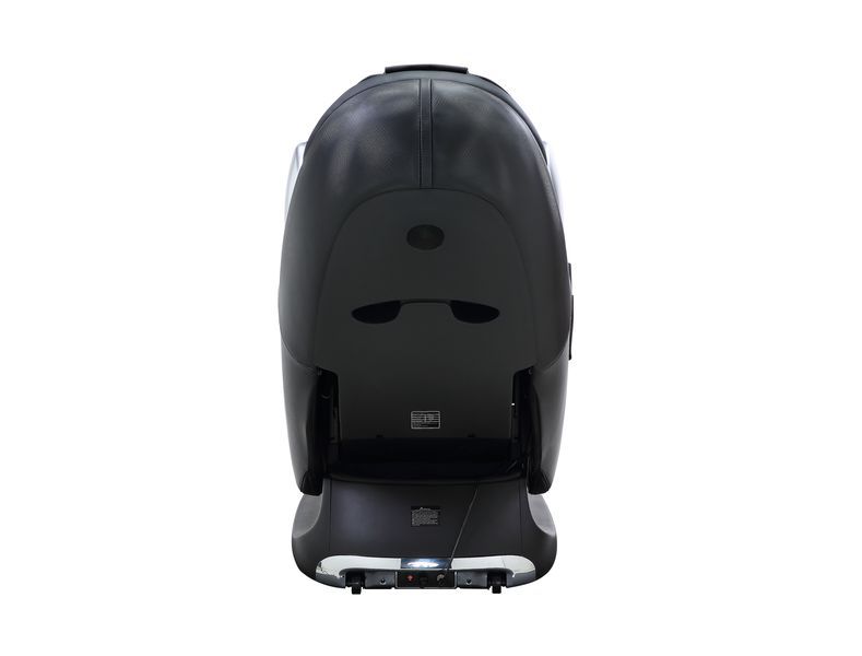 Back view of the ACME Furniture Pacari black PU leather massage chair for modern therapists.