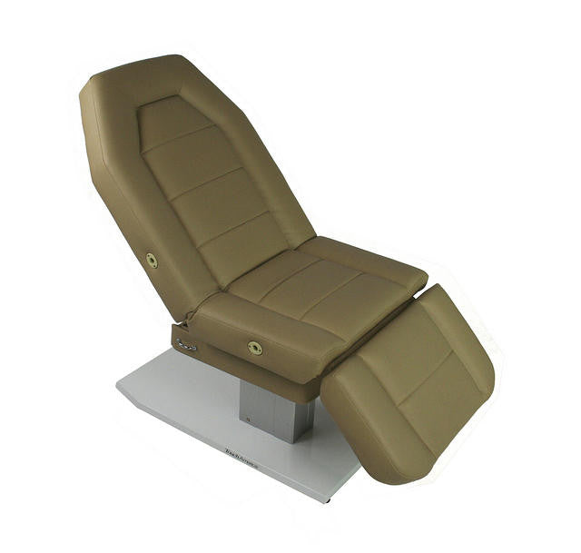 TouchAmerica MARIMBA adjustable brown treatment chair/table, padded, ideal for facials.