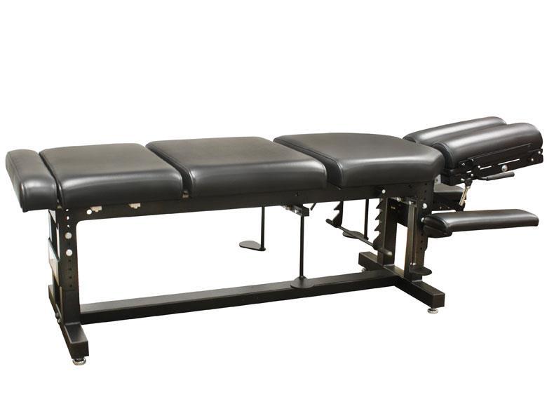 PHS Chiropractic METAL Max Drop Table: black, adjustable, padded, sturdy metal frame.