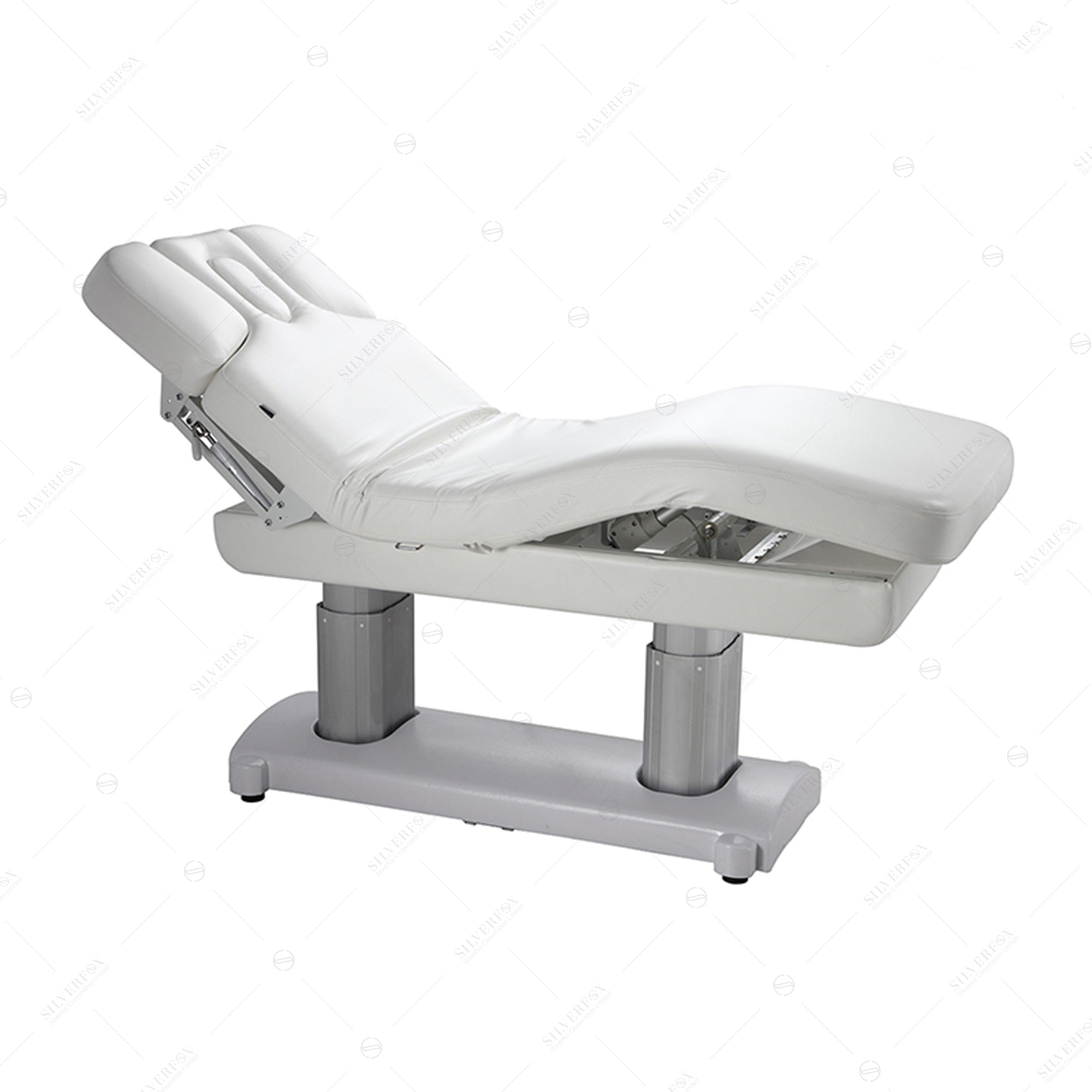 Silverfox America OCILI 2249 electric massage table with adjustable, reclining sections.