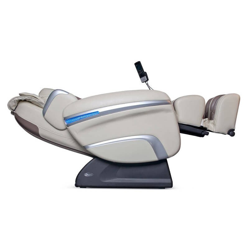 Osaki OS-7200H beige massage chair with heat, control panel, and extended footrest.