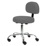 EarthLite Pneumatic Rolling Stool with Back Support