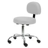 EarthLite Pneumatic Rolling Stool with Back Support