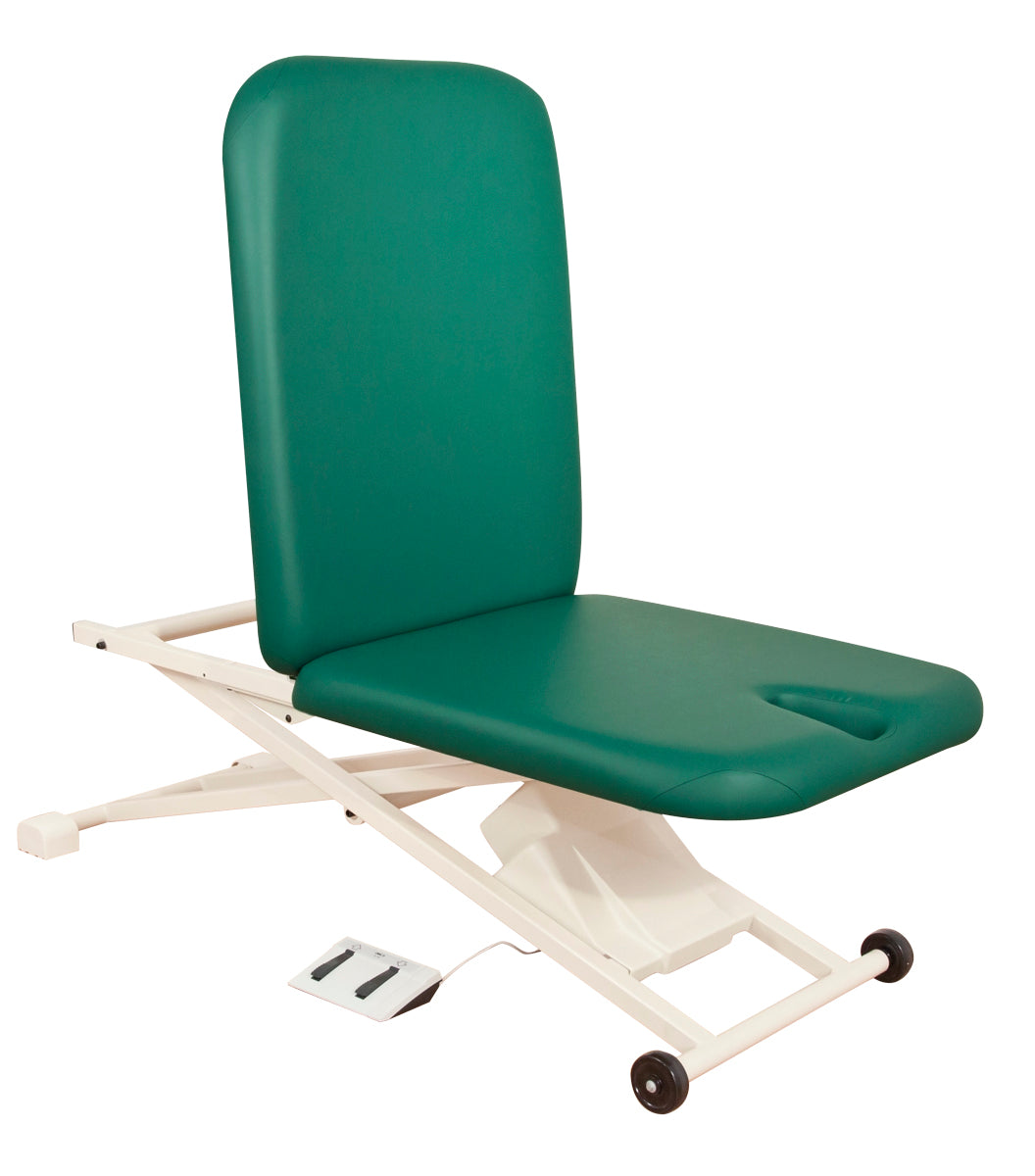Oakworks PT150 Hi Lo Medical Table features adjustable seat, twin beam, and ADA compliance.
