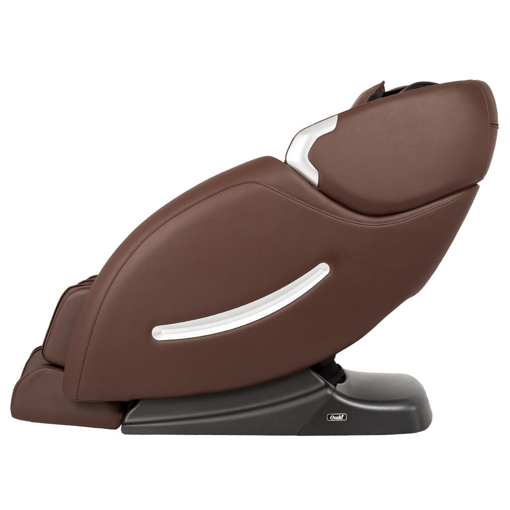 Osaki OS-4000XT Electric Massage Chair in brown, side view on white background.