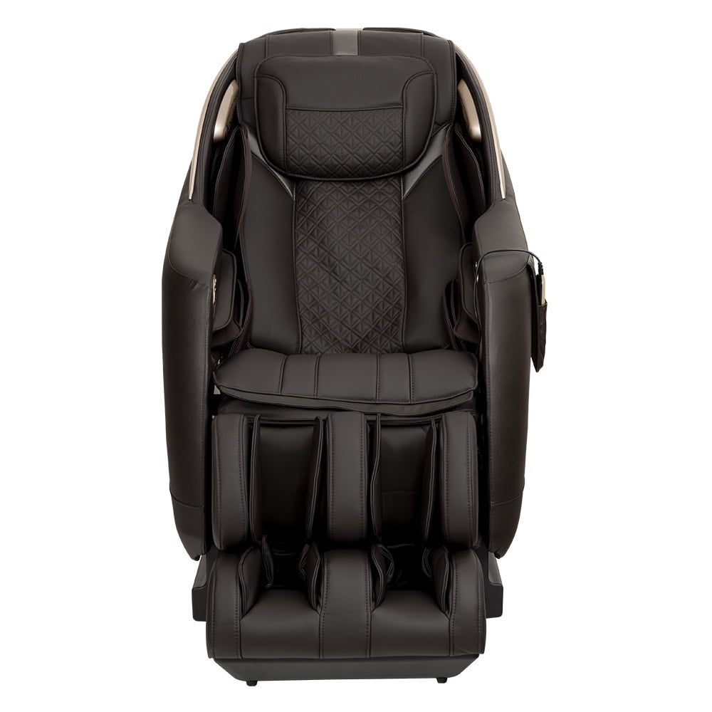 Osaki Pro 3D SIGMA black massage chair with padded armrests, leg compartments, zero gravity, front view.